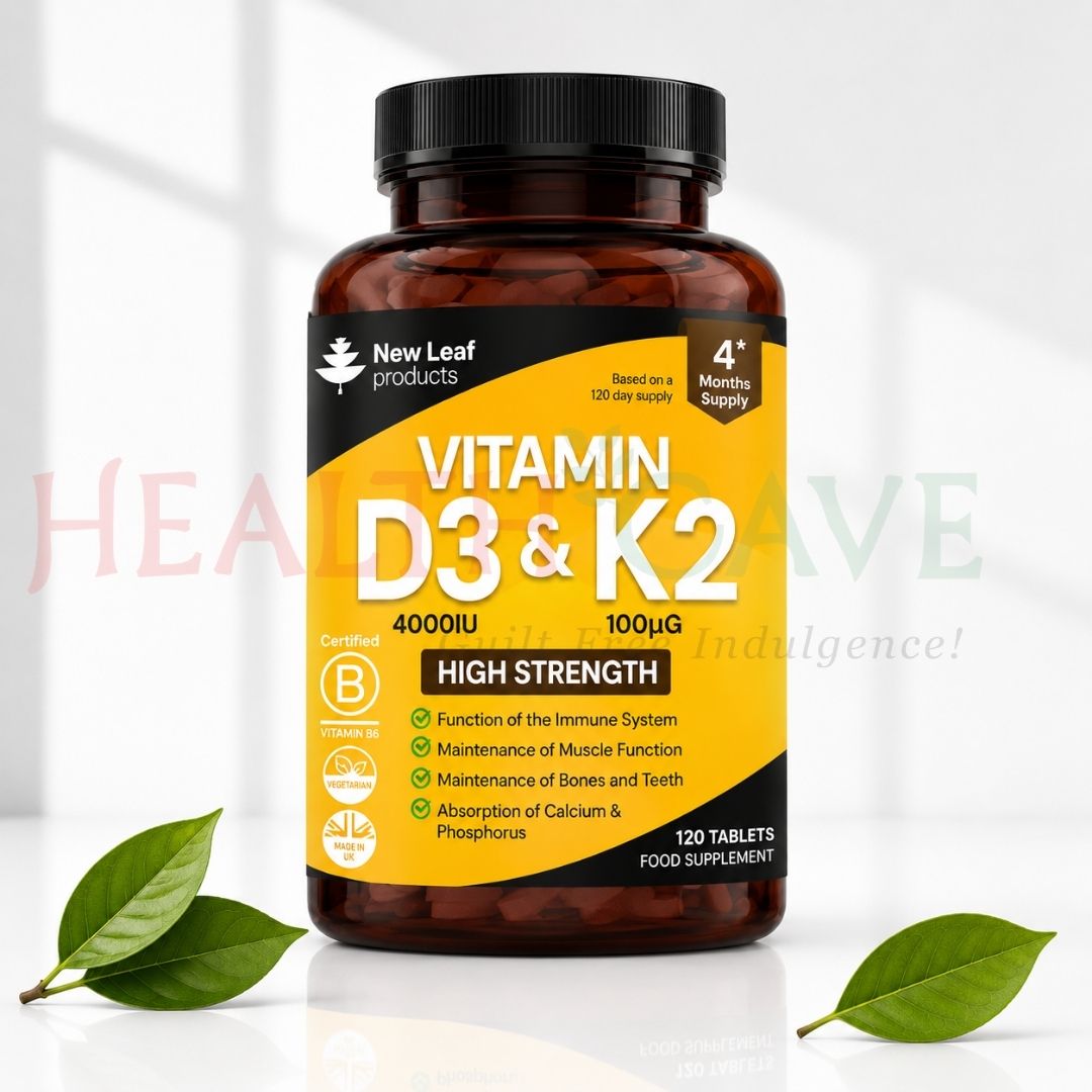 New Leaf Vitamin D3 & K2 120 Tablets 3 New Leaf Vitamin D3 & K2 120 Tablets
